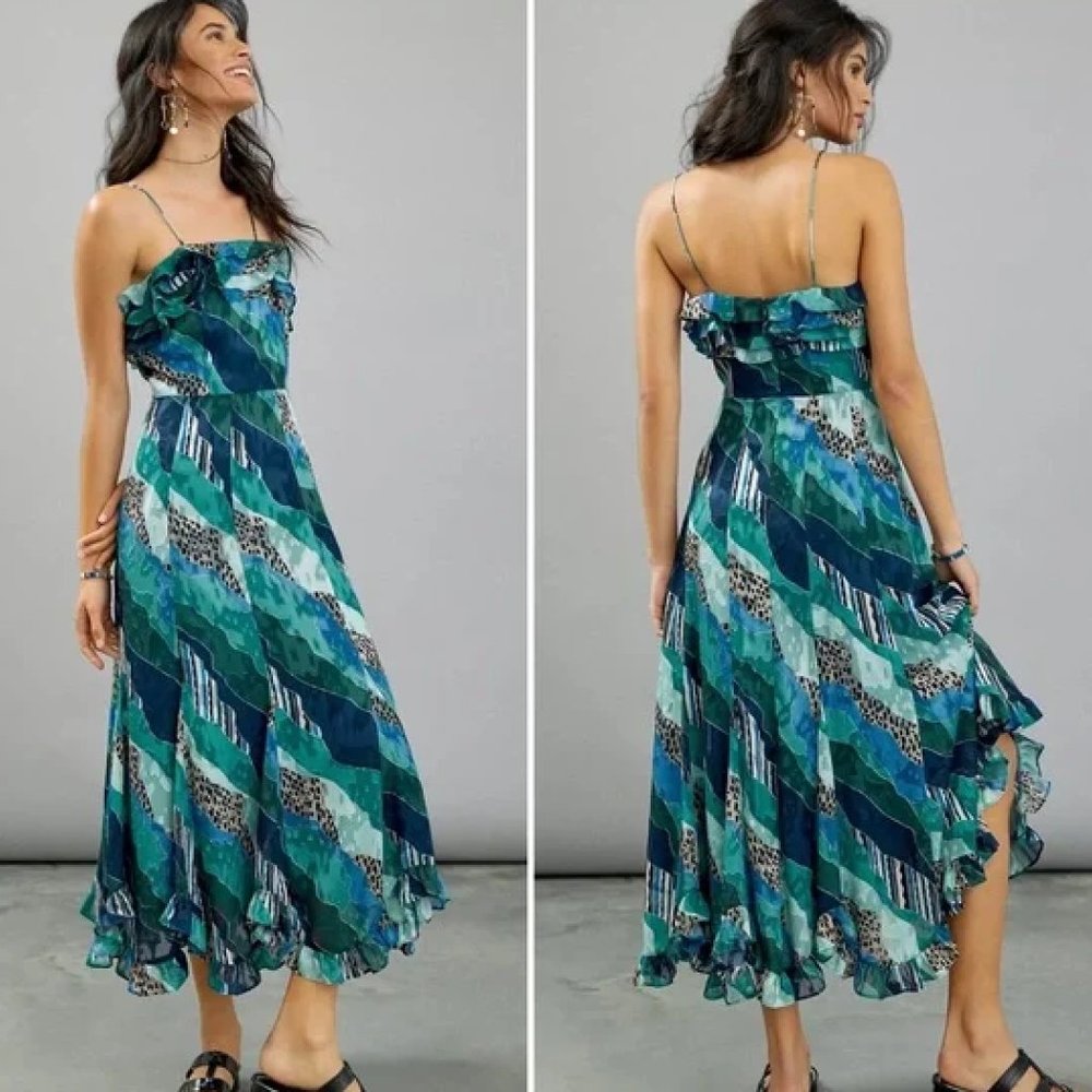 HUTCH for ANTHROPOLOGIE Ondine Ruffled Maxi Dress